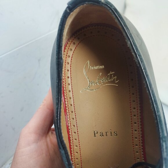 CHRISTIAN LOUBOUTIN Black A Mon Homme Leather Brogue Shoe - Picture 8 of 11